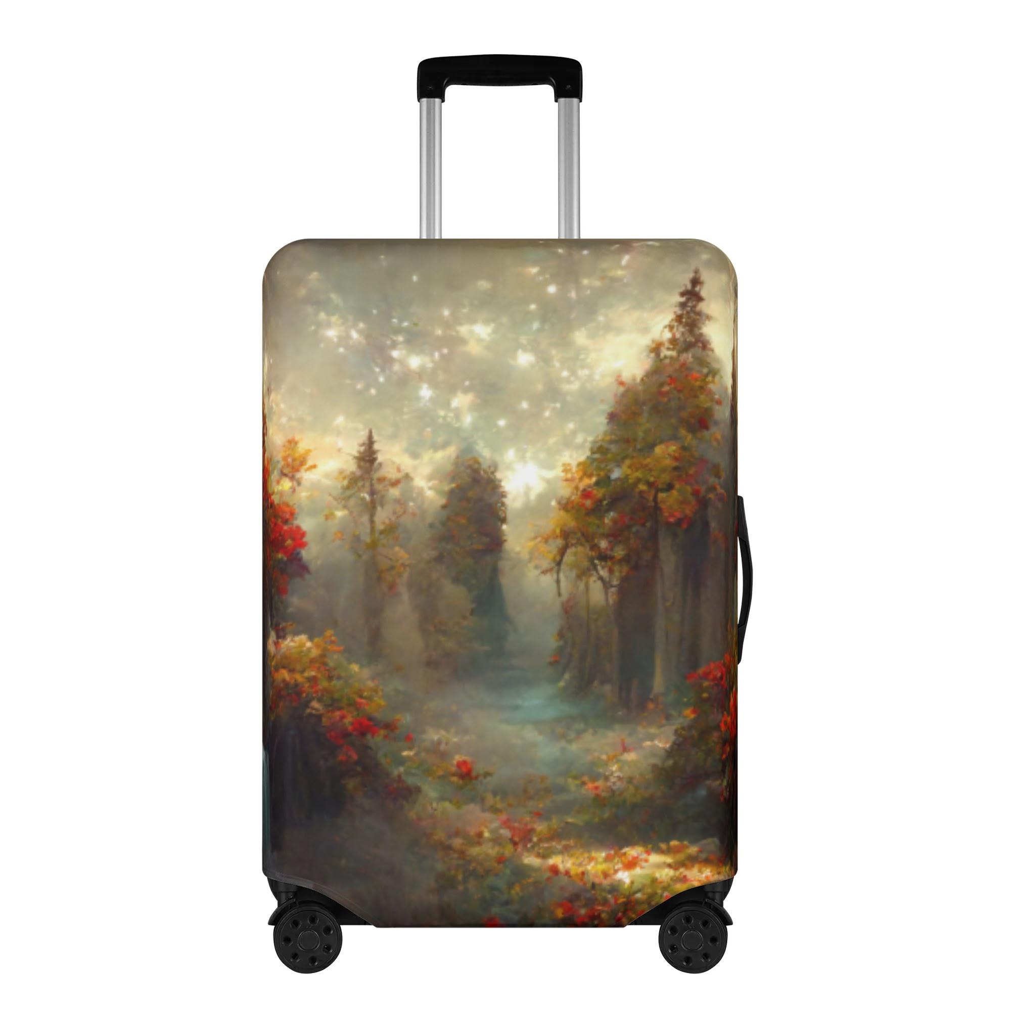 お得なクーポン 送料無料 AI画像 幻想的な秋の森 スーツケースカバー ユニセックス アクセサリー 全て ..