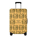 お得なクーポン 送料無料 ねこのひげあつめ。箱猫:マスタードイエロー(スーツケースカバー) スーツケースカバー ユニセックス アクセサリー 動物 猫 ねこ イエロー スマホケース