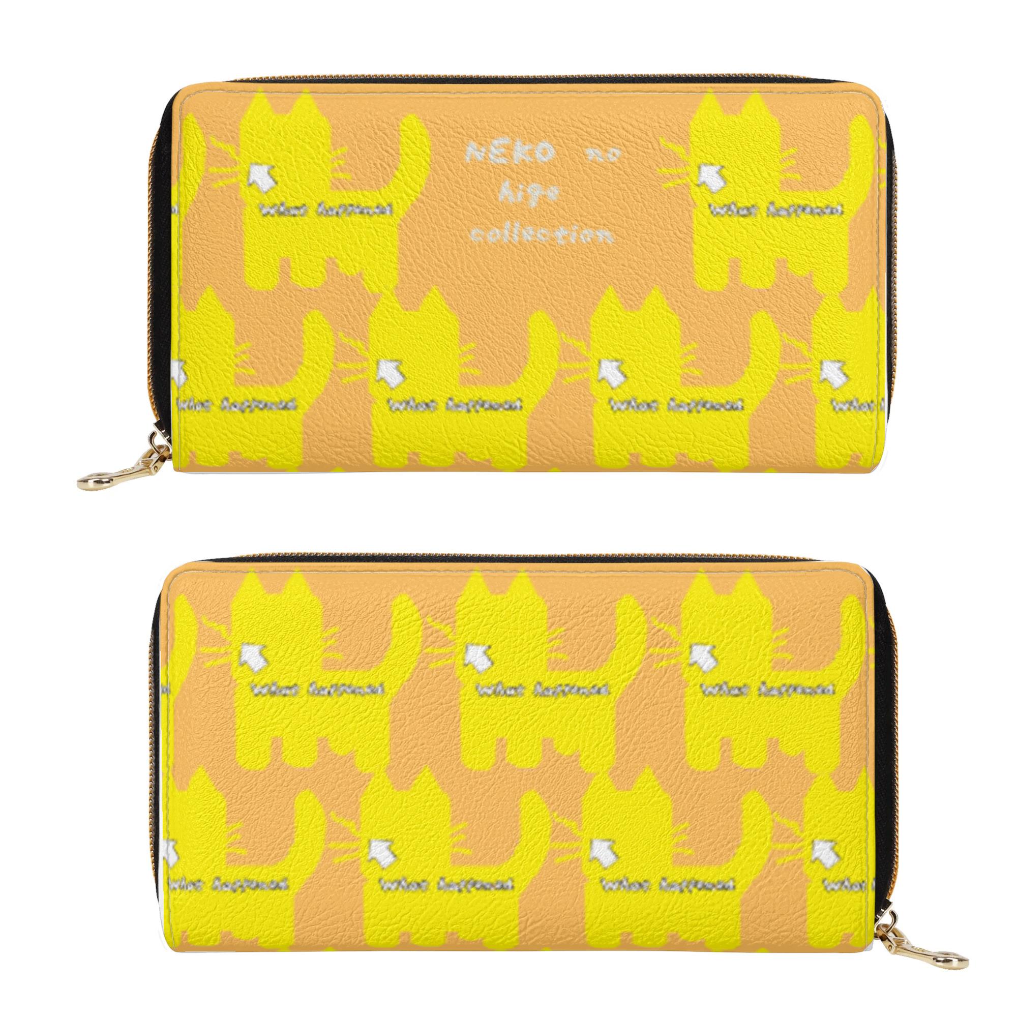 お得なクーポン 送料無料 ねこのひげあつめ。どうしてこうなった?きいろ(ウォレット) ウォレット ユニセックス バッグ 動物 猫 ねこ イエロー ポーチ nanaronnicoron