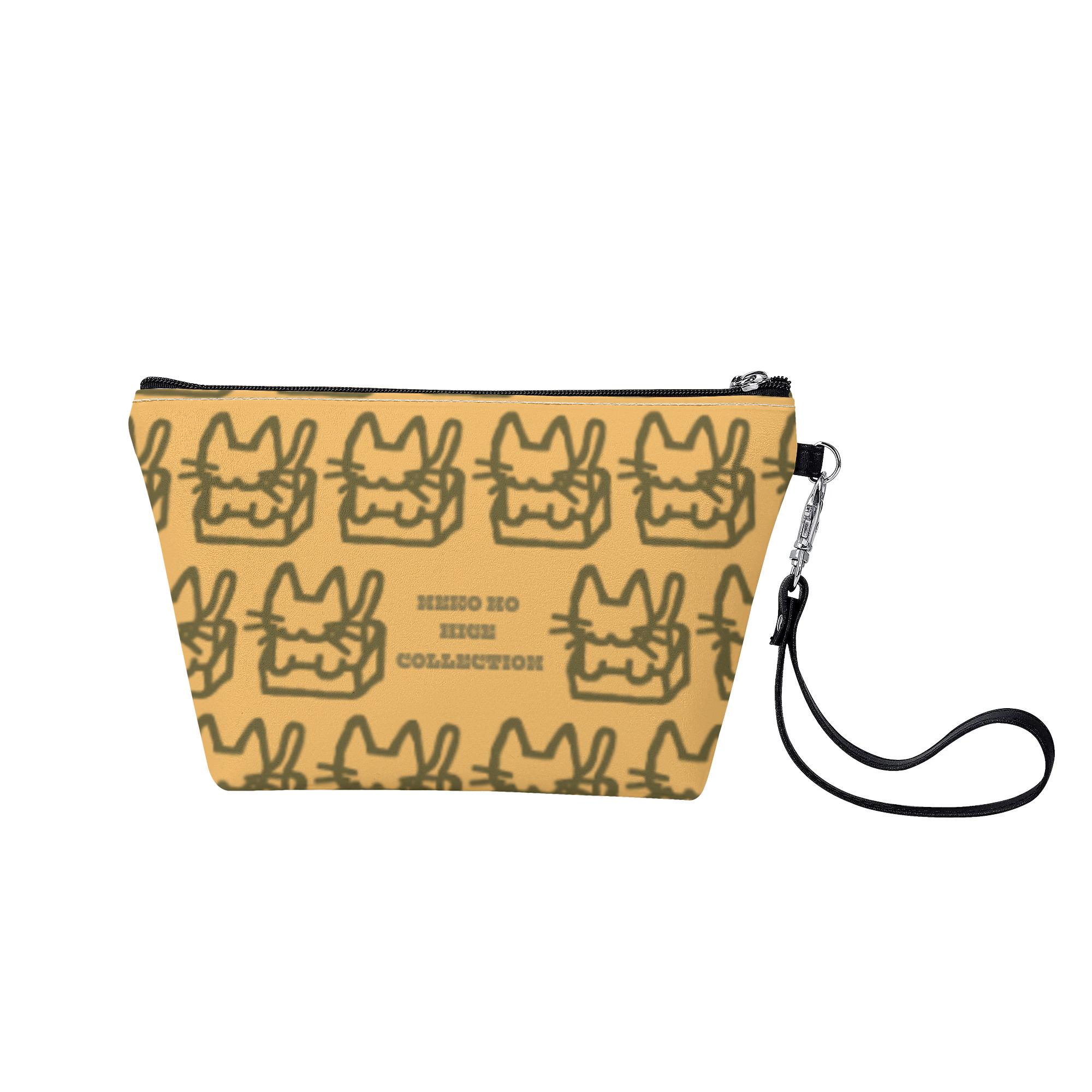 お得なクーポン 送料無料 ねこのひげあつめ。箱猫:マスタードイエロー(コスメポーチ) コスメポーチ ユニセックス バッグ 動物 猫 ねこ ポーチ ケース nanaronnicoron