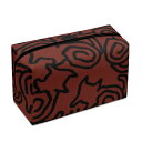 お得なクーポン 送料無料 ねこのひげあつめ。うずうずかにゃくさ模様バーガンディ(コスメバッグ) コスメバッグ ユニセックス バッグ 動物 猫 ねこ ポーチ ケース 唐草模様風 nanaronnicoron