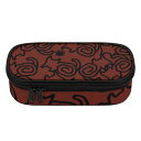 お得なクーポン 送料無料 ねこのひげあつめ。うずうずかにゃくさ模様バーガンディ(ペンケース) ペンケース ユニセックス バッグ 動物 猫 ねこ ポーチ ケース 唐草模様風 nanaronnicoron ★★★