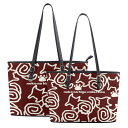 お得なクーポン 送料無料 ねこのひげあつめ。うずうずかにゃくさ模様 ばーがんでぃ(レザートートバッグ) レザートートバッグ レディース バッグ 動物 猫 ねこ ポーチ ケース タンブラー