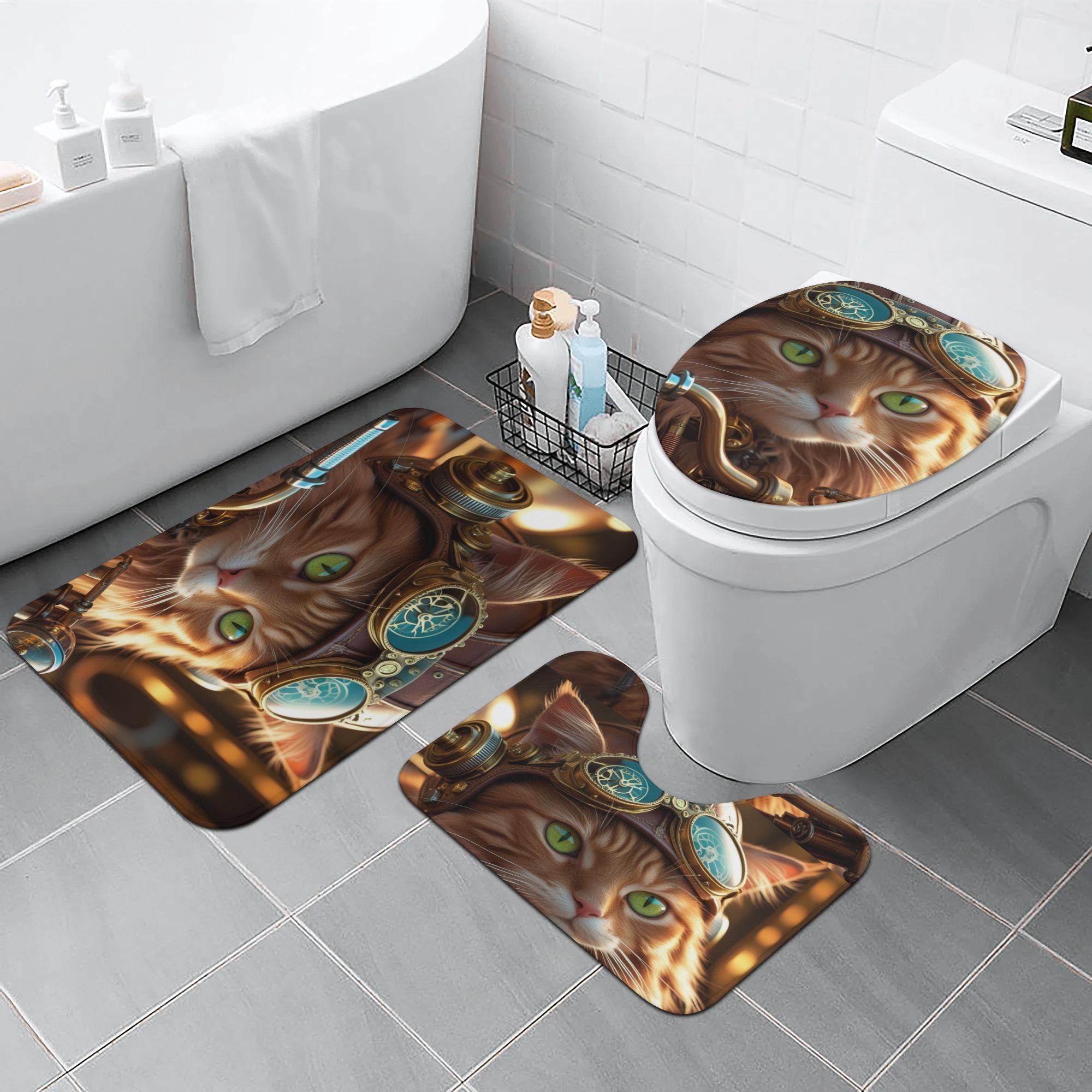 お得なクーポン 送料無料 スチームパンク風キャットライダーちゃん(トイレマットセット) トイレマット..