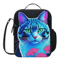 お得なクーポン 送料無料 真夜中の開花 – 青い猫とピンクのアジサイ(ランチボックス) ランチボックス ユニセックス バッグ 動物 猫 ギフト 贈り物 普段使い leojiro24 ★★★