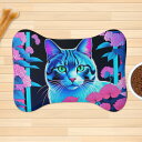 お得なクーポン 送料無料 真夜中の開花 – 青い猫とピンクのアジサイ(ペットラグ) ペットラグ ユニセックス ホームデコレーション 動物 猫 ギフト...