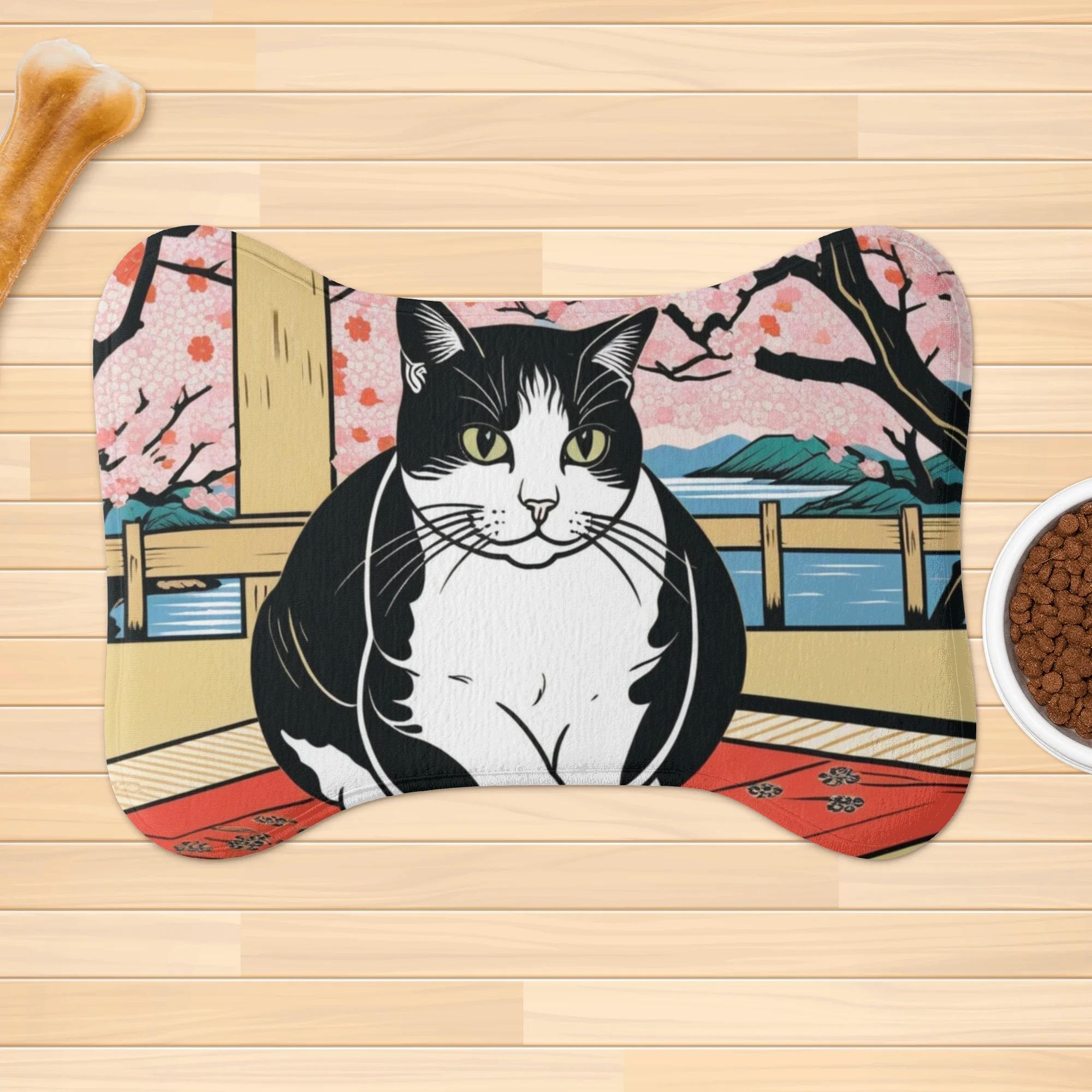 お得なクーポン 送料無料 モノクロの猫と梅の花の花札風イラスト(ペットラグ) ペットラグ ユニセックス ホームデコレーション 動物 猫 ギフト 贈り物 普段使い leojiro24 ★★★