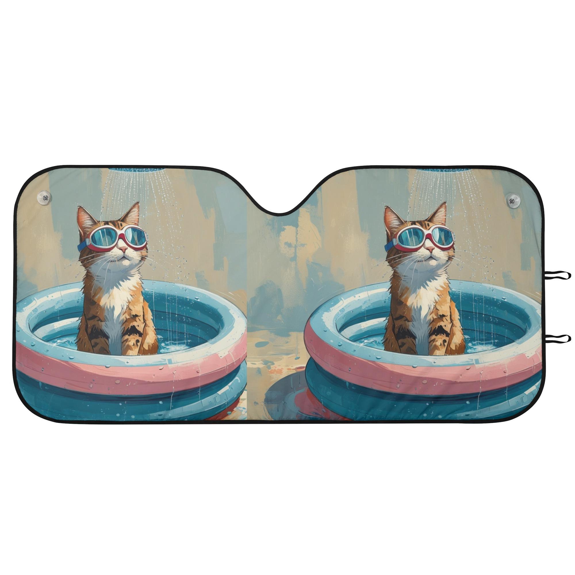 お得なクーポン 送料無料 子供用プール満喫中な猫(サンシェード) サンシェード ユニセックス ホームデコレーション 動物 猫 ギフト 贈り物 普段使い leojiro24 ★★★(2)