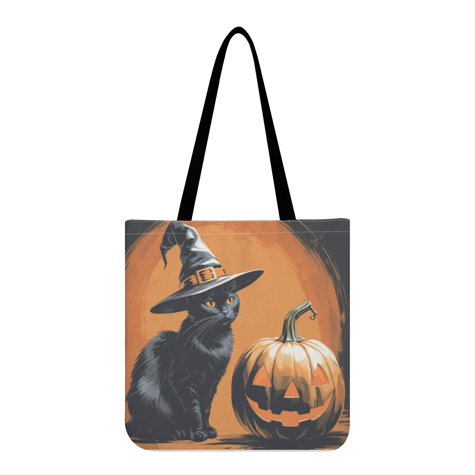 お得なクーポン 送料無料 魔女の帽子とハロウィンなジャック・オー・ランタンと黒猫(エコバッグ) エコバッグ ユニセックス バッグ 動物 猫 ハロウィン ギフト 贈り物 普段使い leojiro24