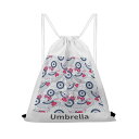 お得なクーポン 送料無料 和傘に咲く花(ナップサック) ナップサック ユニセックス バッグ 全て ピンク ブルー 和風 和柄 傘 和モダン 和ポップ umbrella tokomoro ★★★