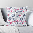 お得なクーポン 送料無料 和傘に咲く花(フルプリントクッションカバー) フルプリントクッションカバー ユニセックス ホームデコレーション 全て ピンク ブルー 和風 和柄 傘 和モダン