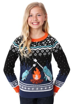 キッズ Narwhal Ugly Christmas Sweater ハロウィン 子ども コスプレ 衣装 仮装 こども イベント 子ども パーティ ハロウィーン 学芸会 学園祭 学芸会 ショー お遊戯会 二次会 忘年会 新年会 歓迎会 送迎会 出し物 余興 誕生日 発表会 バレンタイン ホワイトデー