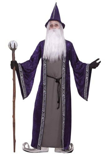 大人用 Purple Wizard コスチューム with ベルト ハロウィン メンズ コスプレ 衣装 男性 仮装 男性用 イベント パーティ ハロウィーン 学芸会