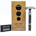 parker 両刃カミソリ 替刃 5枚 付き バタフライオープン 軽量 | t字カミソリ ボディ かみそり 剃刀 替え刃 うで 髭剃り 男性 女性 プロ ムダ毛...