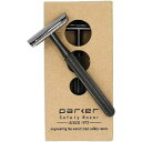 Parker 両刃カミソリ 替刃 5枚 付き 3ピース 軽量 | t字カミソリ ボディ かみそり 剃刀 替え刃 うで 髭剃り 男性 女性 プロ ムダ毛 理容 剃...