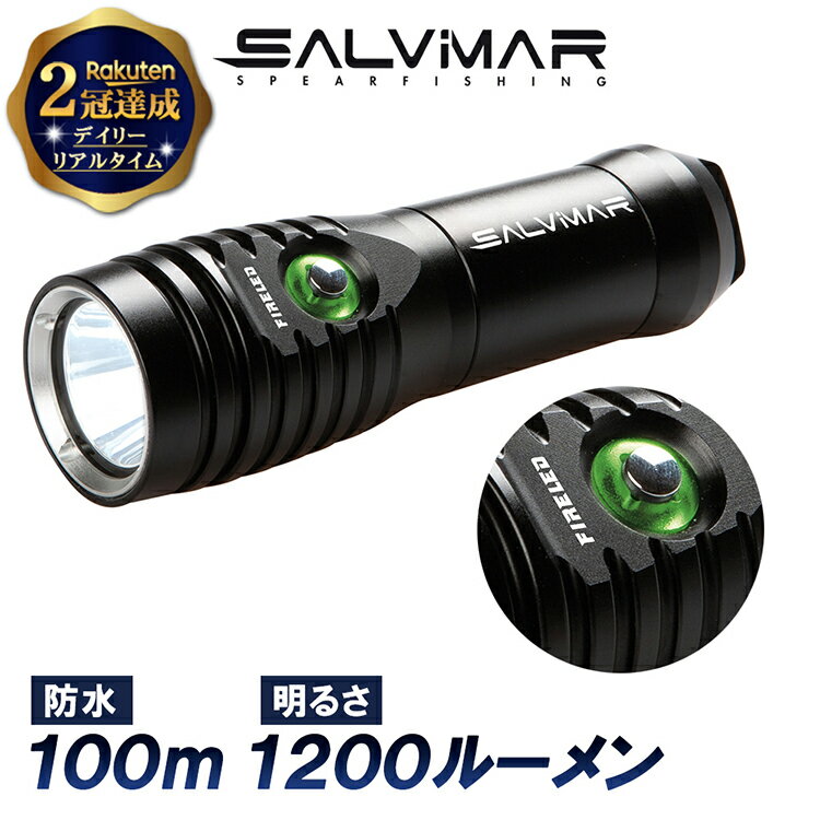 【楽天2冠達成】 Salvimar サルビマー FIRELED 水中ライト ダイビング 1200ルーメン 防水 100m 充電器付き 熱帯魚 ダイビングライト ハンドライト 潜水 懐中電灯 スピアフィッシング 魚突き 魚 突き 銛 もり モリ ヤス 手銛 素潜り ダイビング シュノーケリング LED