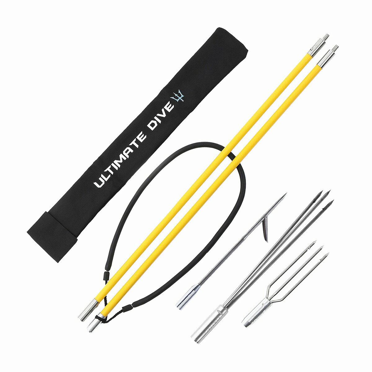 Mars shopの＼初心者 入門モデル／ モリ 魚 突き 銛 魚突き スピアフィッシング 手銛 もり ヤス 漁具 素潜り シュノーケリング ダイビング 銛先 ゴム銛 海 レジャー アウトドア 分割式 軽量 持ち運び グラスファイバー 150cm 2ピース 3又 シングル アルティメットダイブ｜アングル3