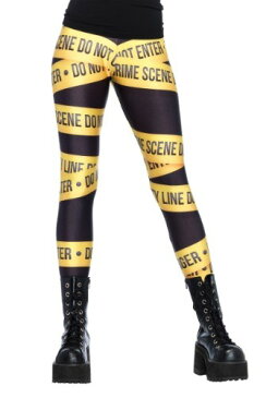 Crime Scene Tape Print Leggings クリスマス ハロウィン コスプレ 衣装 仮装 小道具 おもしろい イベント パーティ ハロウィーン 学芸会 学園祭 学芸会 ショー お遊戯会 二次会 忘年会 新年会 歓迎会 送迎会 出し物 余興 誕生日 発表会 バレンタイン ホワイトデー