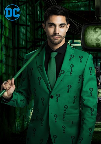 The Riddler Slim Fit Suit Jacket (Authentic) ハロウィン コスプレ 衣装 仮装 小道具 おもしろい イベント パーティ ハロウィーン 学芸会