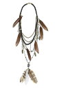 Feathers and Skull Voodoo Multi Strand Necklace ハロウィン コスプレ 衣装 仮装 小道具 おもしろい イベント ...