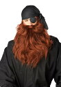 【お得クーポン多数 最大1,000円OFF有】Men's レッド 海賊 パイレーツ Beard ハロウィン コスプレ 衣装 仮装 小道具 おもしろい イベント パーティ ハロウィーン 学芸会