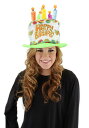 ケーキ（ハロウィン向き） 大人用 Rainbow Birthday Cake Plush 帽子 ハット ハロウィン コスプレ 衣装 仮装 小道具 おもしろい イベント パーティ ハロウィーン 学芸会