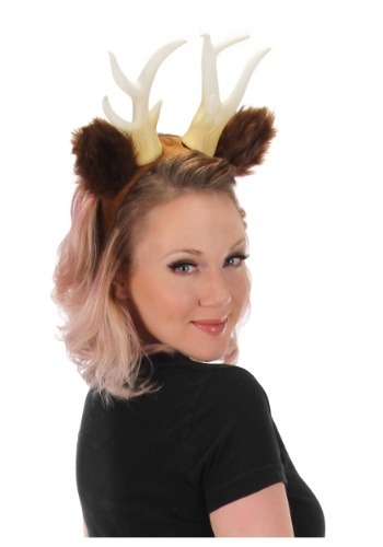 Deer Headband with Antlers and Ears ハロウィン コスプレ 衣装 仮装 小道具 おもしろい イベント パーティ ハロウィーン 学芸会