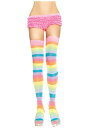 Neon Rainbow Thigh High Stockings ハロウィン コスプレ 衣装 仮装 小道具 おもしろい イベント パーティ ハロウィーン 学芸会