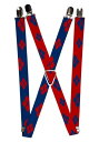 Harley Quinn Blue/レッド 1\” Suspenders ハロウィン コスプレ 衣装 仮装 小道具 おもしろい イベント パーティ ハロウィーン 学芸会