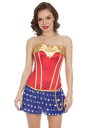 Wonder Woman Foil Satin Corset with Skirt ハロウィン コスプレ 衣装 仮装 小道具 おもしろい イベント パーティ ハロウィーン 学芸会