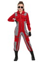 Racer Jumpsuit 女の子s コスチューム | 子供 こども コスプレ 衣装 仮装 かわいい イベント 飾り おもしろ 学芸会 発表会 オシャレ ハロウイン パーティ カワイイ 小学生 キッズ ギフト プレゼント|詳細画像