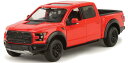 Motormax 2017 Ford フォード F-150 Raptor SuperCrew - red 1/27 Scale スケール ダイキャストミニカー ...