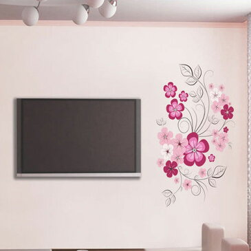 リムーバル ウォールデコ ウォールステッカー インテリア 壁 シール Art Home デカール Mural Living Room DIY Stickers Paper フラワー お花