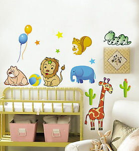 Kids リムーバル ウォールデコ ウォールステッカー インテリア 壁 シール Art Home DIY デカール Mural ルームステッカー Paper Animal