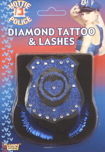 【マラソン最終日 最大20%OFFクーポン有】Hottie Police ポリス 警察 おまわりさん ブルー アクセサリー Tattoo & Lashes クリスマス ハロウィン コスチューム コスプレ 衣装 変装 仮装