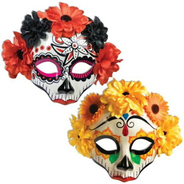 【全品P5倍】Day of the Dead Skull マスク 大人用 レディス 女性用 クリスマス ハロウィン コスチューム コスプレ 衣装 変装 仮装