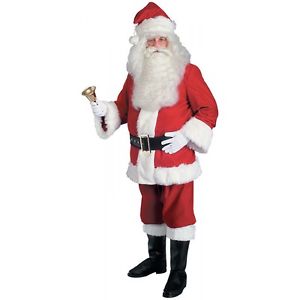 Santa スーツ 大人用 男性用 メンズ Deluxe Red Velvet クリスマス クリスマス ハロウィン コスチューム コスプレ 衣装 変装 仮装