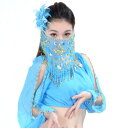ベリーダンス Veil Sequins voile Wrap ハンドメイド 9 カラー コスチューム ダンス 衣装 発表会