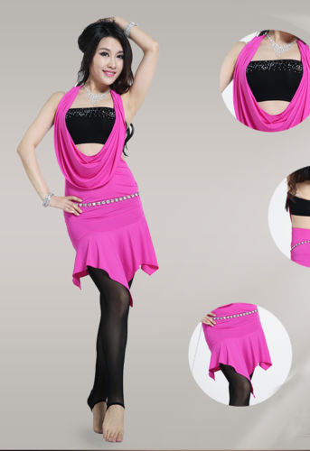 ベリーダンス 衣装 2 セット ベスト ブラウス トップ & スカート ドレス 4 カラー コスチューム ダンス 衣装 発表会