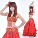 ベリーダンス 衣装 Outfit 2 セット ブラ&ベルト 32-34A/B/C Red Colour コスチューム ダンス 衣装 発表会