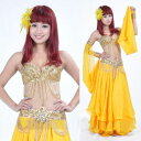 ベリーダンス 衣装 Outfit Diamond 2 セット ブラ&ベルト 32-34A/B/C Gold コスチューム ダンス 衣装 発表会
