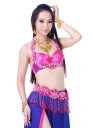 ベリーダンス 衣装 2 セット ブラ&ベルト 32B/C 34B/C 6 カラー コスチューム ダンス 衣装 発表会