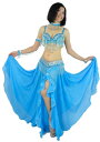 ベリーダンス 衣装 4セット ブラ&ベルト&アームバンド&ネックレス 34B/C 36B/C 38B/C 8 カラー コスチューム ダンス 衣装 発表会
