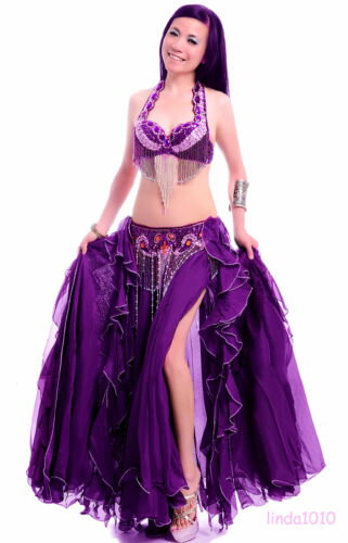 ベリーダンス 3 セット 衣装 34B/C 36B/C 38B/C 40B/C ブラ&ベルト&スカート 11 カラー コスチューム ダンス 衣装 発表会