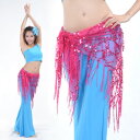 ベリーダンス ヒップスカーフ Tribal fringe sequins Triangle 12 カラー コスチューム ダンス 衣装 発表会