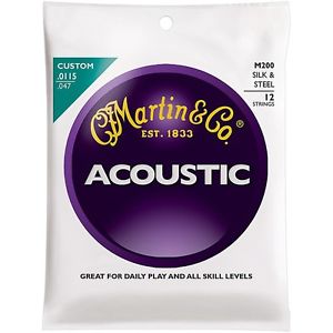 ޡ Martin M200 12-String Acoustic Folk  Silk and Steel Round Wound Strings