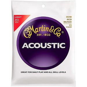 マーチン Martin M190 12-String 80/20 Bronze Light アコースティック ギター アコギ Strings