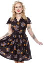 Women's Sourpuss Feline Spooky Halloween Lydia Dress ハロウィン レディース コスプレ 衣装 女性 仮装 女性用 イベント パーティ ハロウィーン 学芸会