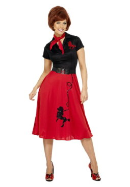 Women's 大きいサイズ 1950年代-Style Poodle Skirt コスチューム ハロウィン レディース コスプレ 衣装 女性 仮装 女性用 イベント パーティ ハロウィーン 学芸会