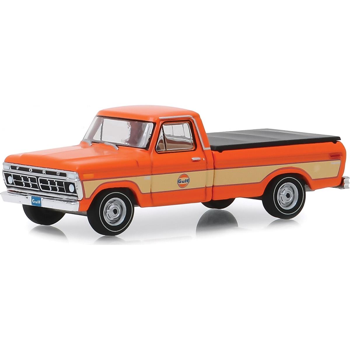 Greenlight 1976 Ford tH[h F-100 with Bed Cover - Gulf Oil 1/64 XP[ | _CLXgJ[ _CLXg Ԃ̂   RNV ~j`A _CJXg fJ[ ~jJ[ A Mtg v[g